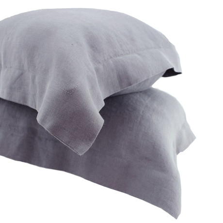 Linen Sham Self Hem Pillowcase // Dark Grey (Large)