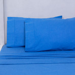 Yarn Dye Cotton Flannel Sheet Set // Light Blue (Twin)