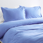 Yarn Dye Cotton Flannel Duvet Set // Light Blue (Twin)