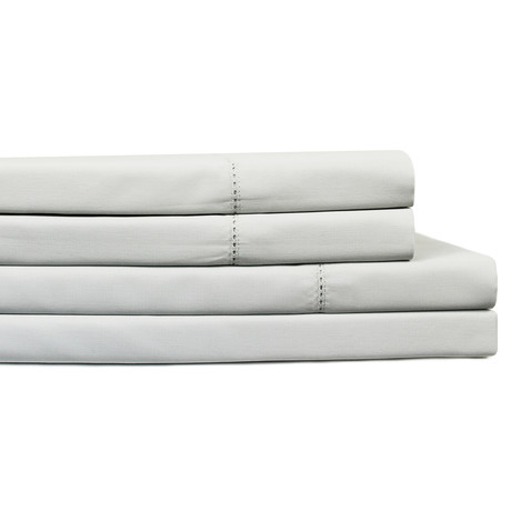 T400 Solid Hemstitch Sheet Set // Silver Grey (Twin)