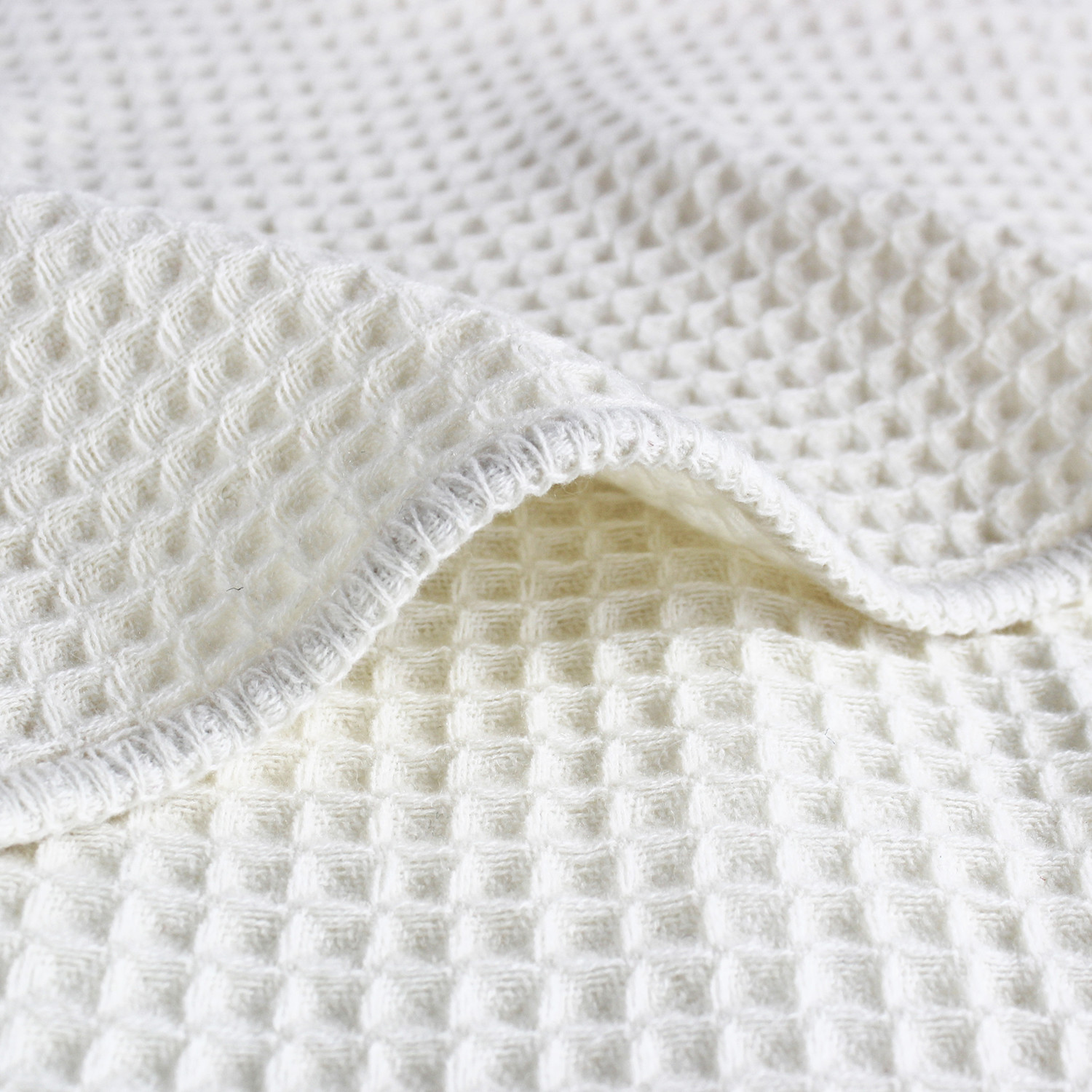 Wool Waffle Weave Blanket Ivory Full Queen Melange Home Touch Of Modern