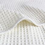 Wool Waffle Weave Blanket // Ivory // Full/Queen