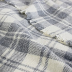 Granle Plaid Wool Blanket // Gray + Ivory (Full + Queen)