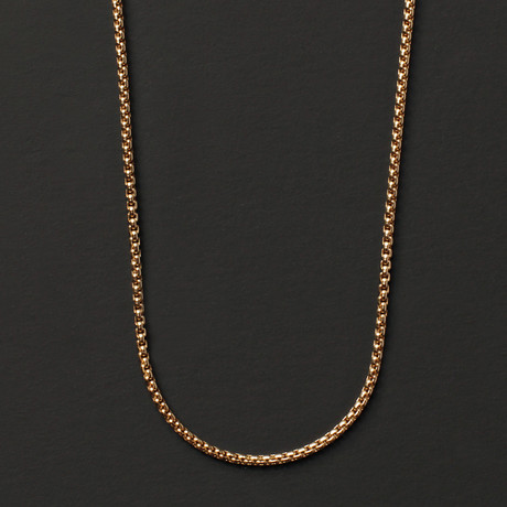 Round Box Chain Necklace (Stainless Steel)