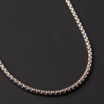 Round Box Chain Necklace (Stainless Steel)