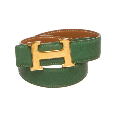 Hermes // Reversible Constance H Belt // Green // Size 60 // Pre-Owned