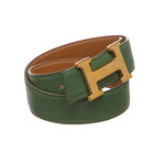 Hermes // Reversible Constance H Belt // Green // Size 60 // Pre-Owned