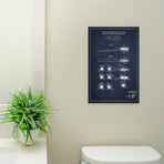 Toothbrush Charcoal Patent Blueprint // Aged Pixel (18"W x 26"H x 0.75"D)