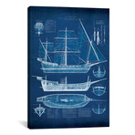 Antique Ship Blueprint I  // Vision Studio (26"H x 18"W x 0.75"D)