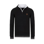 Quarter-Zip Sweater // Black (XL)