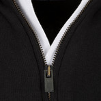 Quarter-Zip Sweater // Black (XL)
