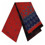 European Made Exclusive Dress Scarves // Red Blue Paisley