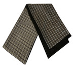 European Made Exclusive Dress Scarves // Beige White Squares