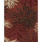 Washable Rug + Nonslip Pad // Mum Floral Red (5' x 7')