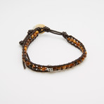 Jean Claude Jewelry // Shamballa Tiger Eye Beaded Bracelet // Brown