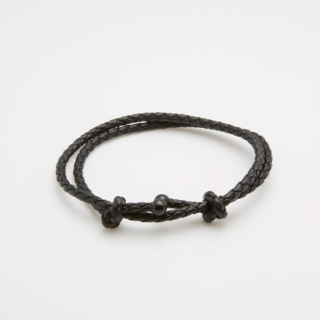 Jean Claude Jewelry // Double Wrap Leather Bracelet // Black