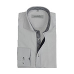 Check Jacquard Semi Fitted Shirt // Tone On Tone White Check (L)