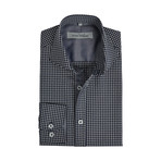 Semi Fitted Button Down Shirt // Navy Check + Navy // 2-Pack (XL)