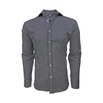 Semi Fitted Chambray Accent Shirt // Navy Check (M)