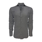 Semi Fitted Button Down Shirt // Grey Check + Heavy Metal // 2-Pack (3XL)