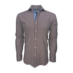 Semi Fitted Chambray Accent Shirt // Dark Red Check (3XL)