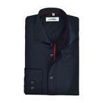 Semi Fitted Button Down Shirt // Black + Navy // 2-Pack (L)