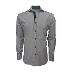 Semi Fitted Button Down Shirt // Navy + Black Gingham // 2-Pack (M)