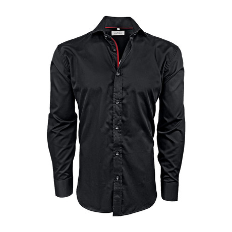Semi Fitted Shirt // Black + Red (S)