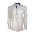 Semi Fitted Check Accent Shirt // White (M)