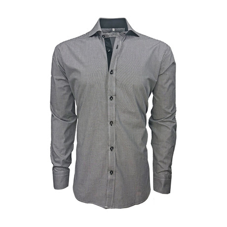 Semi Fitted Gingham Shirt // Black Gingham (XL)