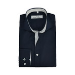 Semi Fitted Dot Shirt // Navy (M)