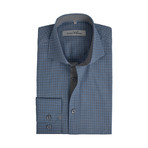 Semi Fitted Check Shirt // Sky Blue + Grey (M)