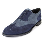 Suede Leather Wingtip Oxford // Blue (US: 7)
