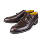Leather Double Monk Strap // Brown (US: 7)