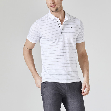 Printed Polo T-Shirt // White (S)