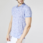 Printed Polo T-Shirt // Lila (M)