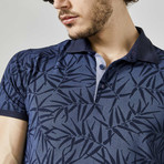 Printed Polo T-Shirt // Navy (M)