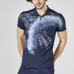 Graphic Polo T-Shirt // Navy (M)