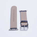 Genuine Alligator Apple Watch Strap  // Black Metallic Dust (White Hardware (Nickel) (38mm))