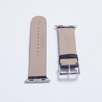 Genuine Alligator Apple Watch Strap  // Matte Black (White Hardware (Nickel) (38mm))