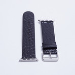 Genuine Alligator Apple Watch Strap  // Matte Black (White Hardware (Nickel) (38mm))