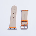 Genuine Alligator Apple Watch Strap  // Orange Nubuck (White Hardware // 38mm Case)