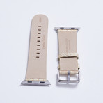Alligator Apple Watch Strap // Metallic Bone (White Hardware // 42mm Case Dia.)