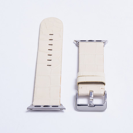 Genuine Alligator Apple Watch Strap  // Almond Matte (Black Hardware // 38mm Case)