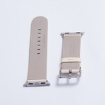 Genuine Alligator Apple Watch Strap  // Almond Matte (White Hardware // 38mm Case)