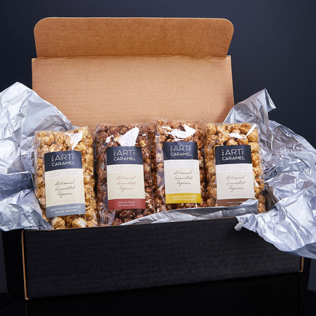 Artisanal Flavored Caramel Corn Gift Box // Set of 4