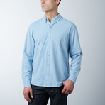 Stretch Button Front Shirt // Heather Blue (S)