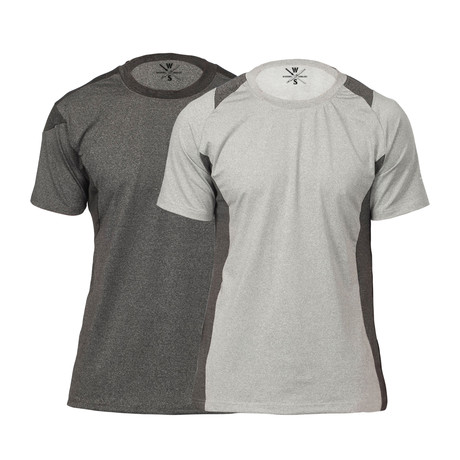 Breaker Fitness Tech T-Shirt // Charcoal + Grey // Pack of 2 (S)
