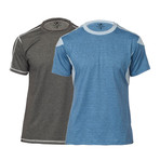 Champ Fitness Tech T-Shirt // Blue + Charcoal // Pack of 2 (S)