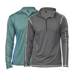 Parry Fitness Tech Pullover // Marbled Blue + Charcoal // Pack of 2 (XL)